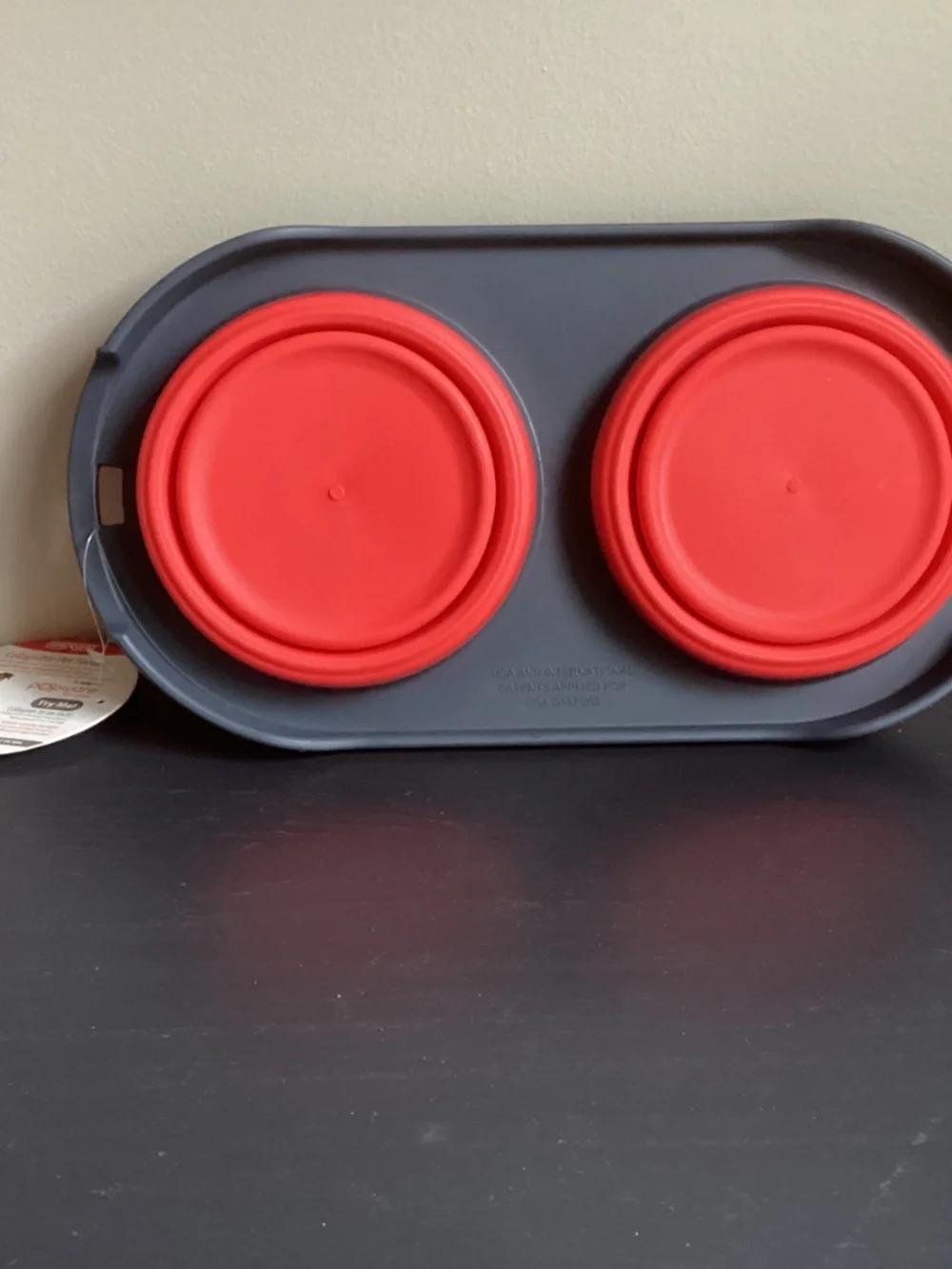 NWT Dexas Collapsible Double Silicone Pet Feeder 2.5 Cup or 20oz Brand New